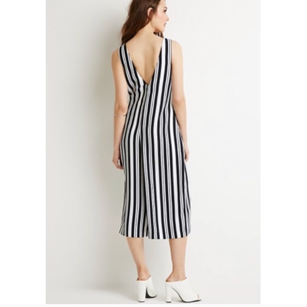 Forever 21 Striped Culotte Jumpsuit
